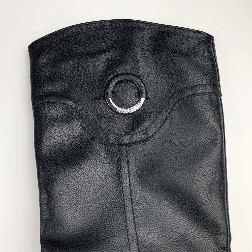 Nautica Gallaway Boots Tall Knee High Riding Black Faux Leather Women's 7.5 - Picture 4 of 10